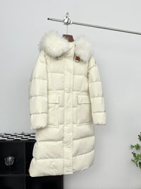 Moncler Long Down Jacket Women's White