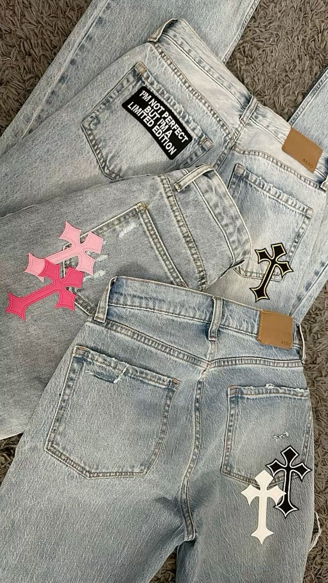 PINK CHROME HEARTS JEANS