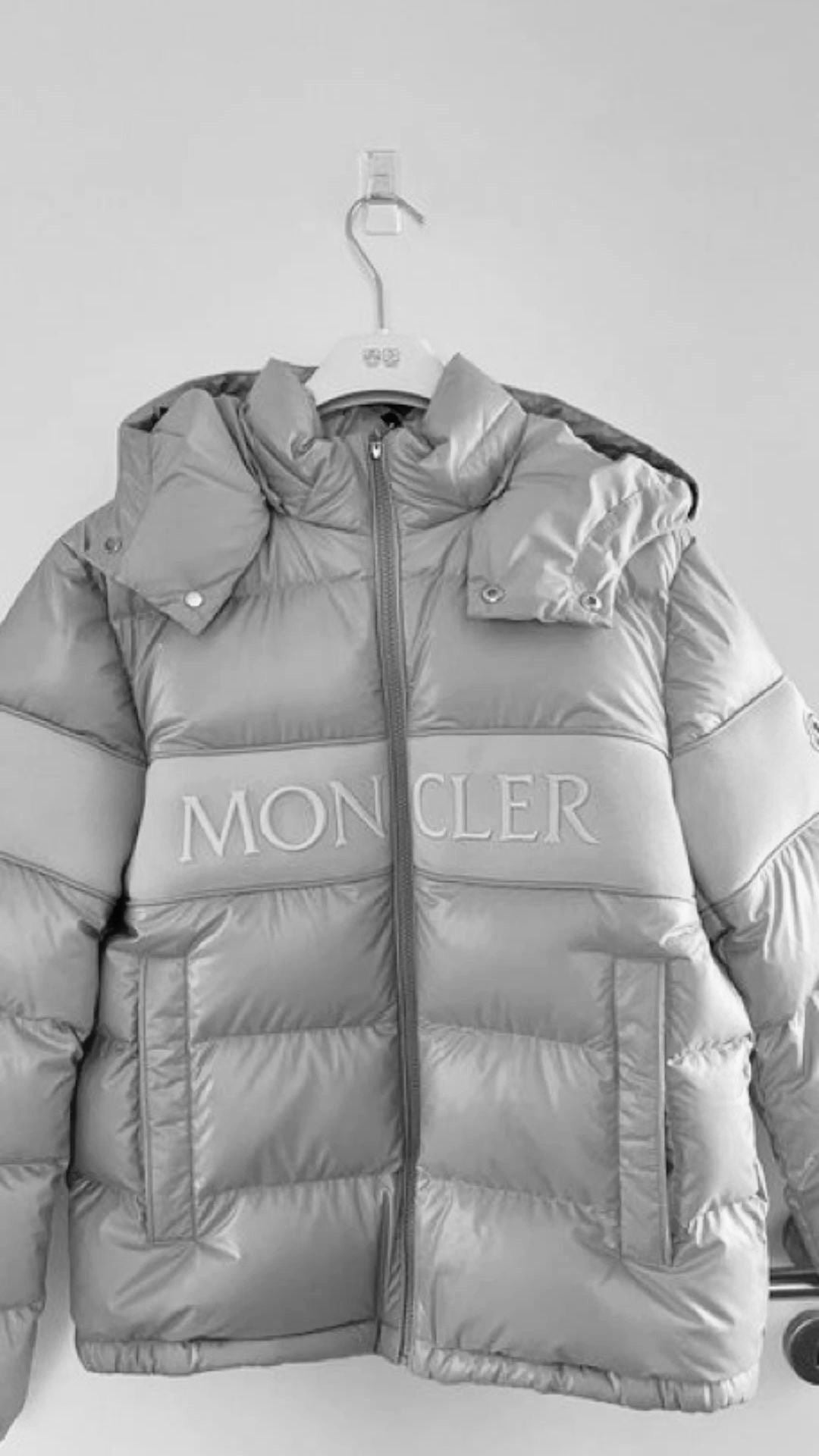 Grey Moncler Middle Letter Coat