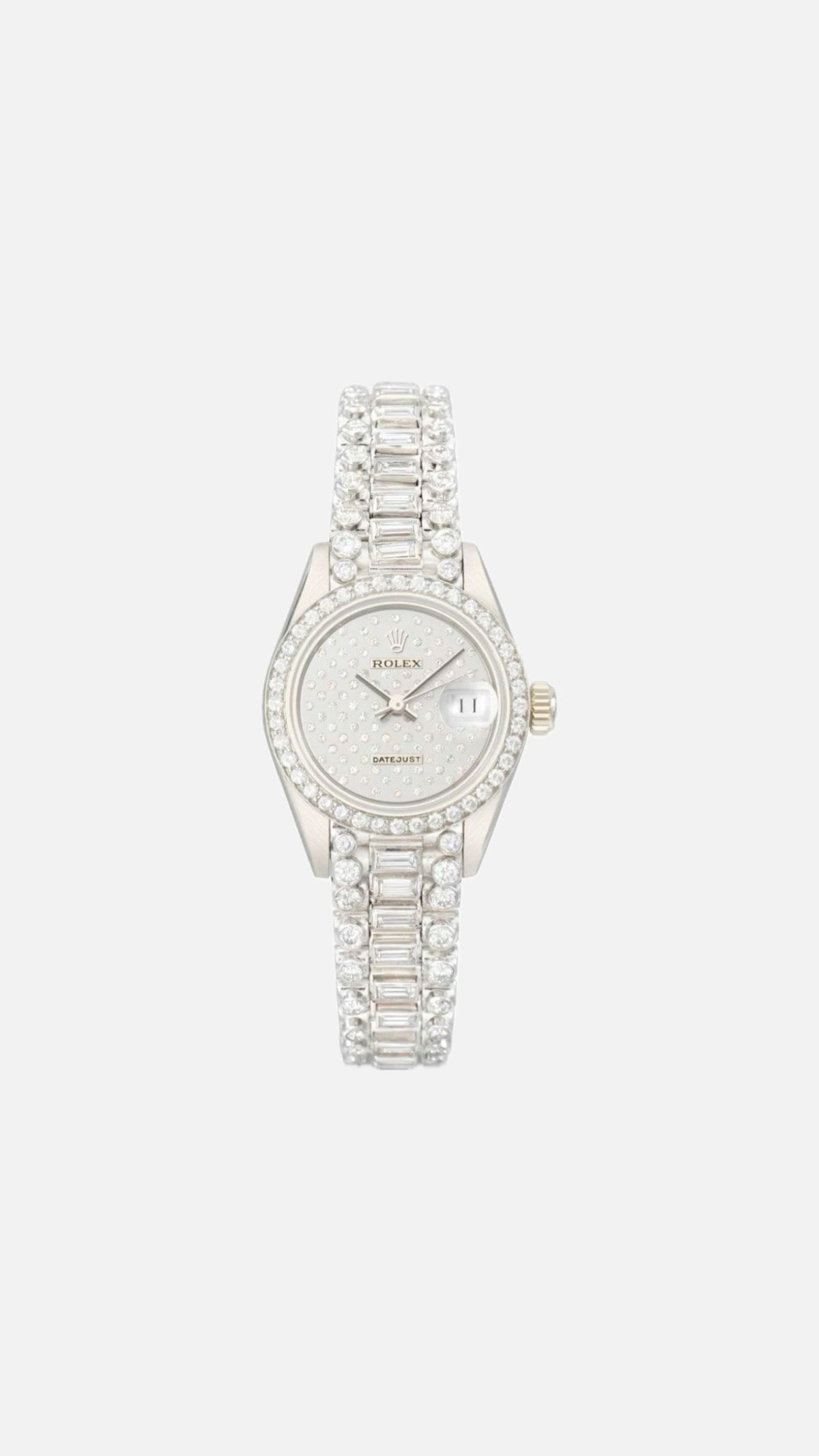 Rolex White Diamond Watch