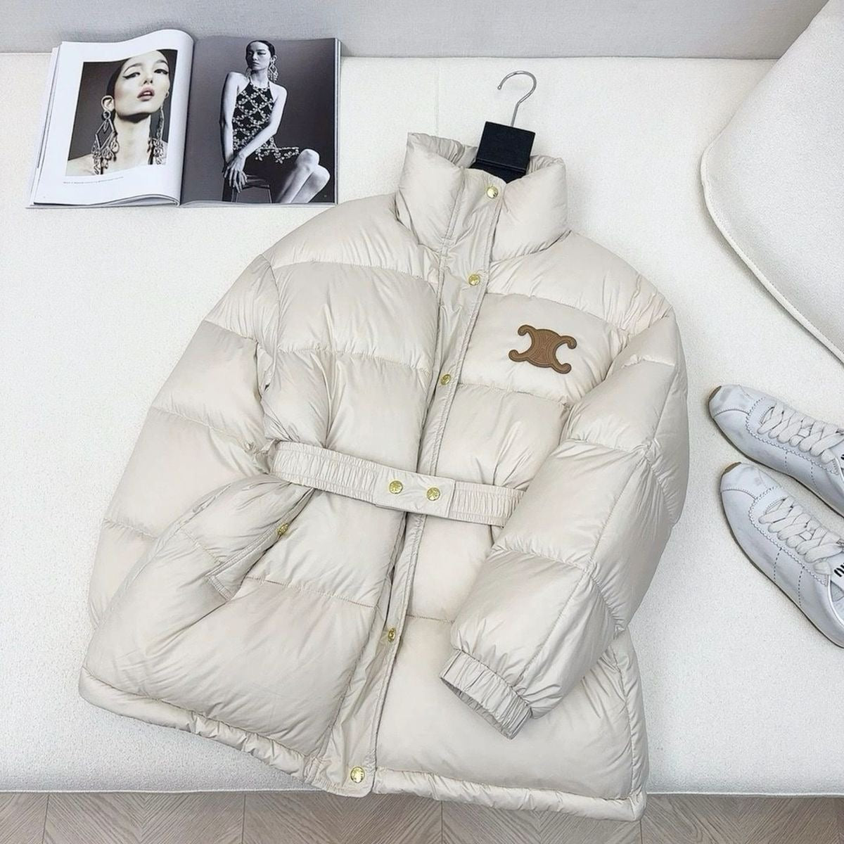 CÉLINE WHITE LONG PUFFER