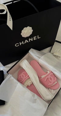 PINK CHANEL SLIDES