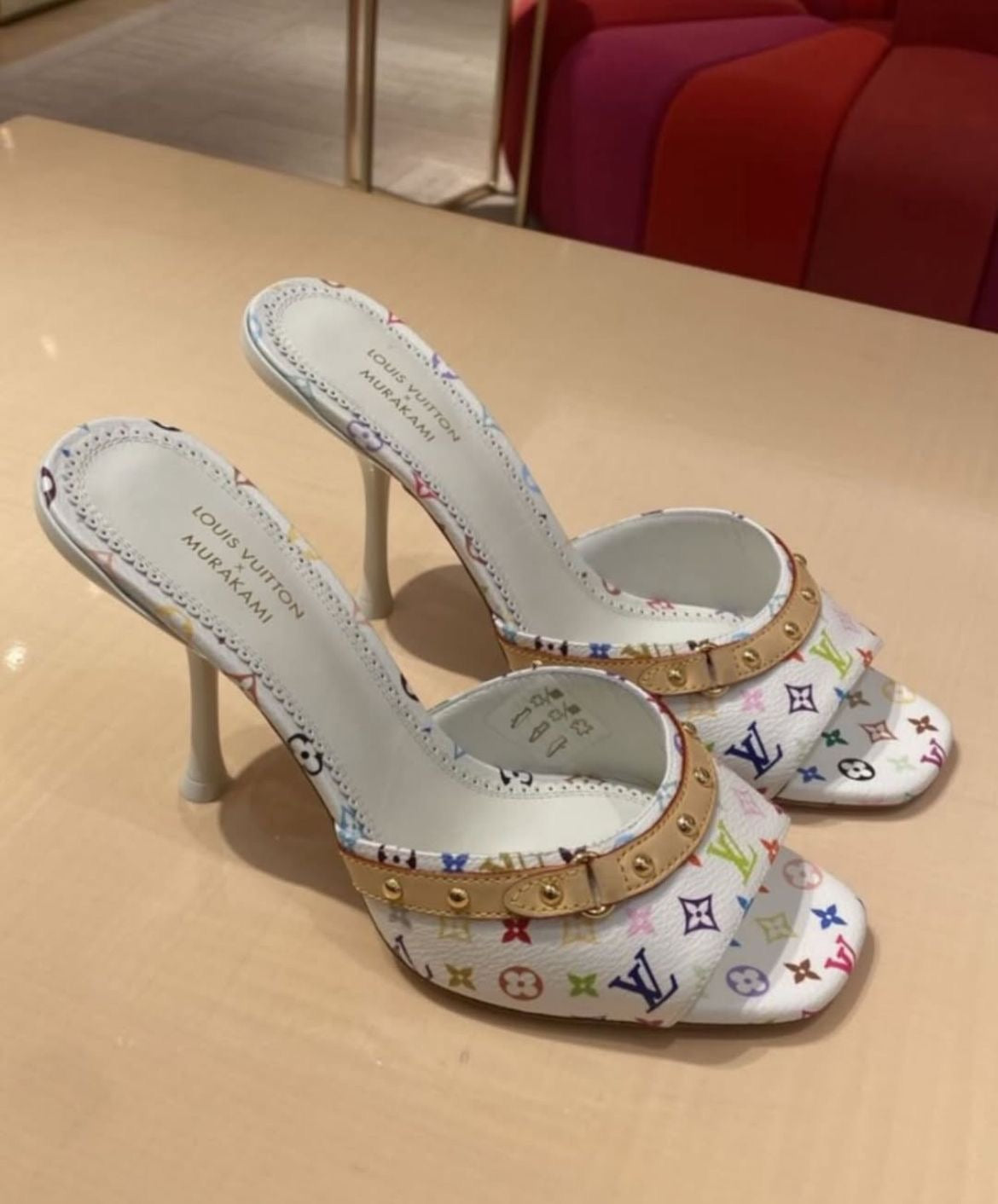 LV MULTI COLOR KITTEN HEELS