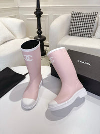 PINK CHANEL RAINBOOTS