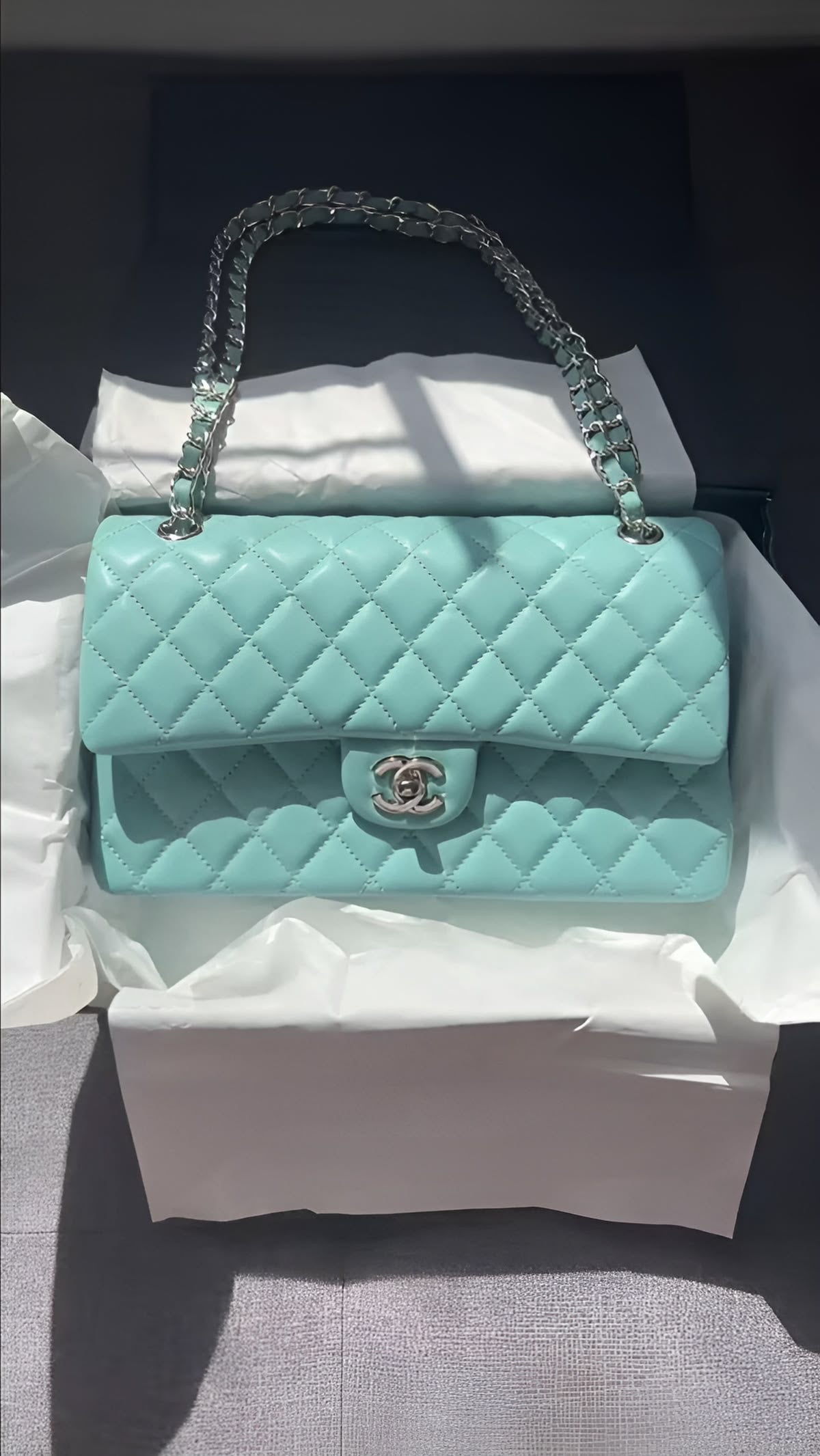 TEAL CHANEL FLAP BAG